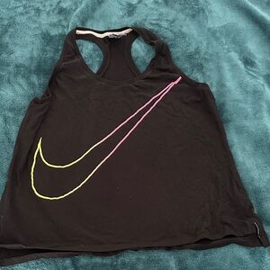 Nike Black Tank with Multicolor Swoosh